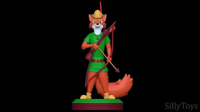 Robin Kapuze 1973 Maid marian Fuchs weiblich Disney Anthro männlich Nick Bogenschütze pelzig drucken Kunst Skulpturen 3D print model - Mito3D