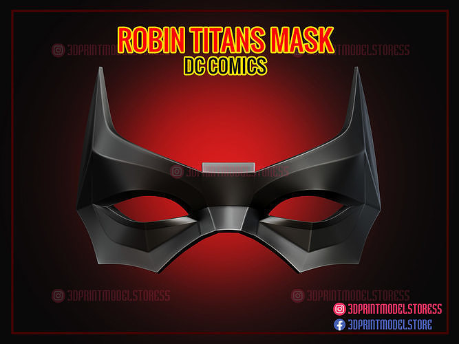 robin titanen maske tv serie cosplay batman jahreszeit 3 rot kapuze helm rotkäppchen dc comics kostüm dunkel ritter halloween spiele spielzeuge 3D print model - Mito3D