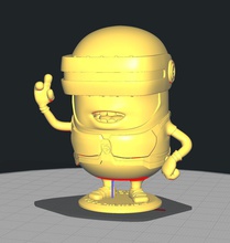 robo minions minion giyme kask robocop karakter 3dmodel pozlar ikonik film heykelcik oyulmuş temel yüksek çözünürlük detaylı sanat heykeller 3d print model - Mito3D