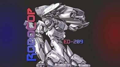 robocop ed 209 robot cop hammer police sci fi scifi titan mech war 2014 games toys gun space 3d print model - Mito3D