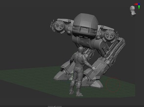 robocop ed 209 stl película robocopved209 cultura pop ficción ciencias cyborg androide futurista robot cibernético mecánico medicamento futuro tecnología hombre juegos juguetes 3d print model - Mito3D