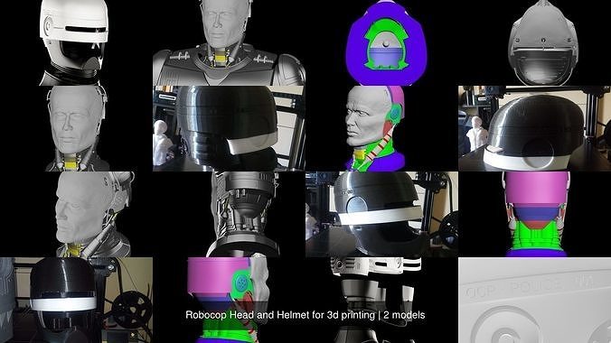 Robocop Kopf Helm 3d Drucken Roboter Spielzeug Polizei Rüstung Skulptur Polizist Spielzeuge fi Film Statue passen Kostüm Cosplay Hobby DIY 3D print model - Mito3D