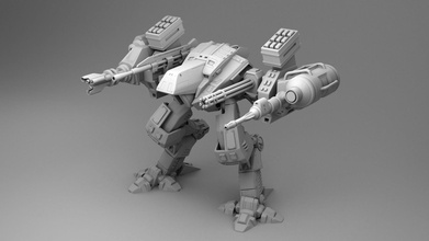 robot - two guns games fantasy weapon war 3d printing art toys 3d print model - Mito3D