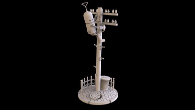 robot charging art column electricity iron metal photopolymer fence dumpster charge paving stone silver bronze parts hatch street wires sculpture jewelry print sculptures 3d print model - Mito3D