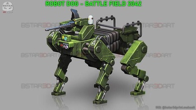 robot chien bataille champ 2042 haute qualité modèle jeu jouer gare science fiction soldat véhicule animal compagnie planche wargaming miniatures jeux jouets 3d print model - Mito3D