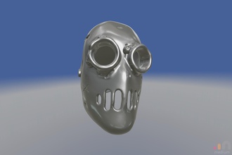 roboter gladiator cosplay maske helm c3po raketenwerfer scifi verbeult verwittert metall sci fi post apokalyptisch spiele spielzeuge 3d print model - Mito3D