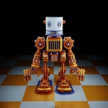 robot testa pan scacchi giocattolo cyborg futuro finzione illustrazione spazio scienza meccanico arte sculture 3d print model - Mito3D