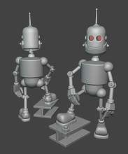 robot robby art sculpture statue sabot miniature jeux société ouvrages d'art sculptures statuette cintreuse mecha scifi 3d fusion360 3dprint 3d print model - Mito3D