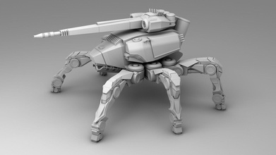 robot spider character machine guns war weapon games 3d printing toys 3d print model - Mito3D