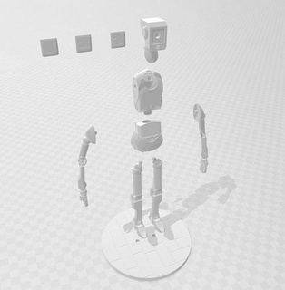 Roboter streunend Katze bot Droide 12 streunende Kunst scannt Repliken 3d print model - Mito3D