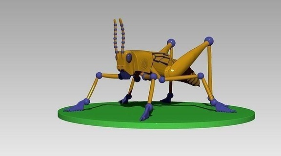 robotic locust insect 3d printing model bug grasshopper poly stl ztl robot art sculptures statue invertebrate 3d print model - Mito3D