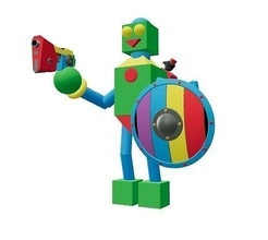 robotika battle 3d character toy child robot body games toys 3d print model - Mito3D