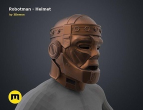 robotman - head robot man doom patrol dc universe cyborg superhero villian justice league cliff steele helmet cosplay games toys 3d print model - Mito3D