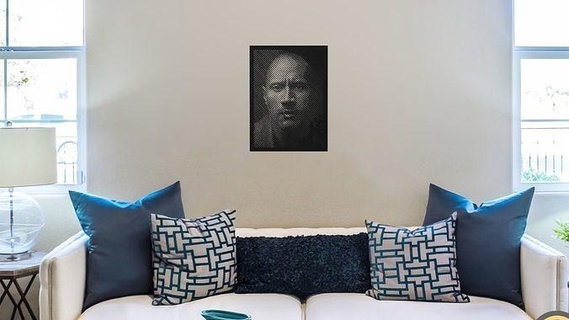 rock dwayne johnson halftone art portrait wall sticker celebrity panel picture frame artist popular famous 3d print model - Mito3D