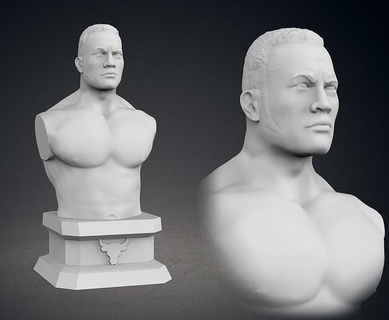 Rocha fracasso clássico versão dwayne johnson wwe hollywood luta livre Preto Adão lutador escultura lucha libre ator arte esculturas 3d print model - Mito3D