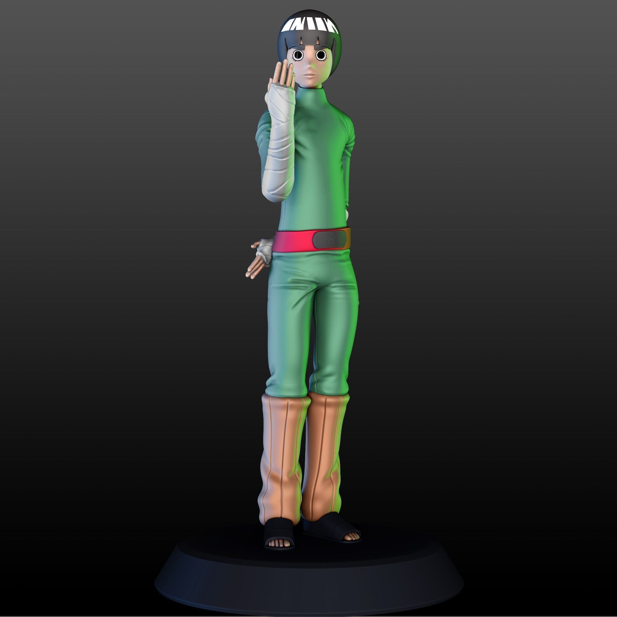 rock sotavento ventilador naruto arte shippuden anime bestia verde 3d impresión modelo estatua konoha escultura juguetes juegos retrato miniatura 3D print model - Mito3D