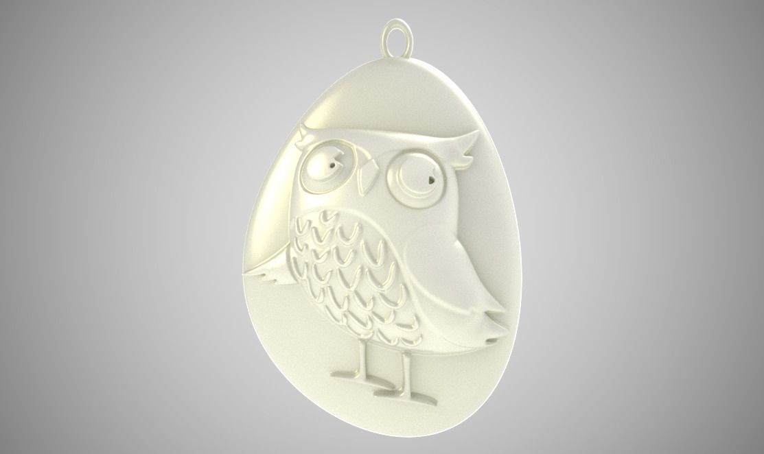 rock owl necklace jewelry bird animal cute nature barn wild tree cat wildlife eagle flying animals fox wise icon baby wing feather adorable necklaces 3D print model - Mito3D
