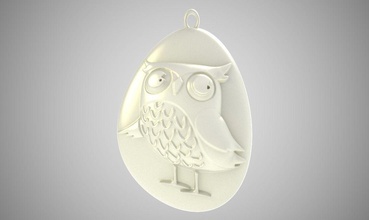 rock owl necklace jewelry bird animal cute nature barn wild tree cat wildlife eagle flying animals fox wise icon baby wing feather adorable necklaces 3d print model - Mito3D