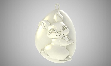 rock rabbit necklace jewelry bunny animal cute cartoon easter cat happy white dog hamster animals girl ears egg pet necklaces 3d print model - Mito3D