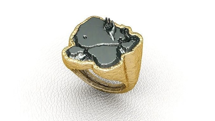 rock anillo rocas joyería joya anillos plata oro montar roca hombres hombre 3d print model - Mito3D