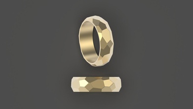 rock ring jewelry design gold printable platinum silver minimalism contemporary rings jewellery stylish rough faceted unisex wedding 3d print model - Mito3D