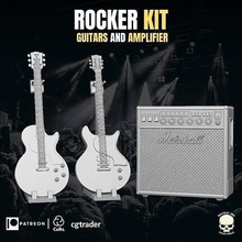 rocker kit action figures music guitar instrument concert marvel legends gi joe games toys 3d print model - Mito3D