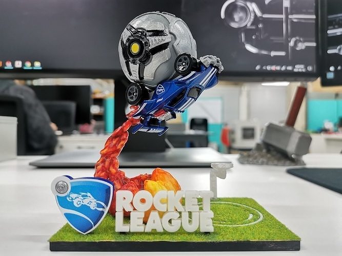 rocket league stand figure ball sport game model football rocketleague steam car championship champion robot games toys 3D print model - Mito3D