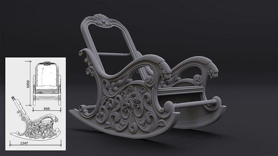 balancement chaise classique style cnc fabrication stl art conception ancien rétro vieux intérieur élégant antique orné décoration rococo luxe déco victorien roccoco maison meubles 3d print model - Mito3D