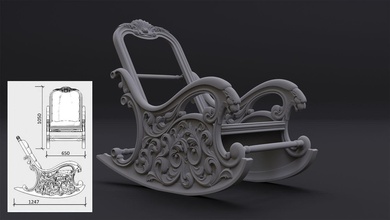 balancement chaise in classique style cnc fabrication stl art conception ancien rétro vieux intérieur élégant antique orné décoration rococo luxe déco victorien roccoco maison meubles 3d print model - Mito3D
