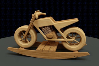 rocking motorcycle wooden toy games-toys wood child plastic play kid baby fun lego magazine funny game games toys 3d print model - Mito3D