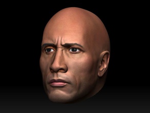 roccia ritratto viso uomo dwayne johnson somiglianza scolpire testa giochi giocattoli 3d print model - Mito3D