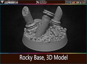 rocky base 3d model rock stone nature landscape exterior cliff terrain mountain statue collection collectible games toys 3d print model - Mito3D
