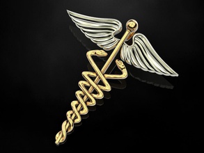 rod of caduceus or wand hermes snake snakes wings amulet pendant jewelry print 3dprinted jewellery printable design golden printabl gold prototyping silver pendants 3d print model - Mito3D