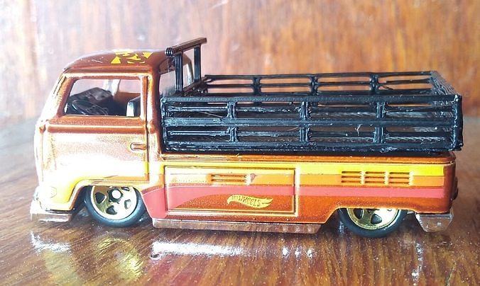 rodas piccante vw kombi carrozzeria madera personalizzato miniatura t2 bau giochi giocattoli 3D print model - Mito3D