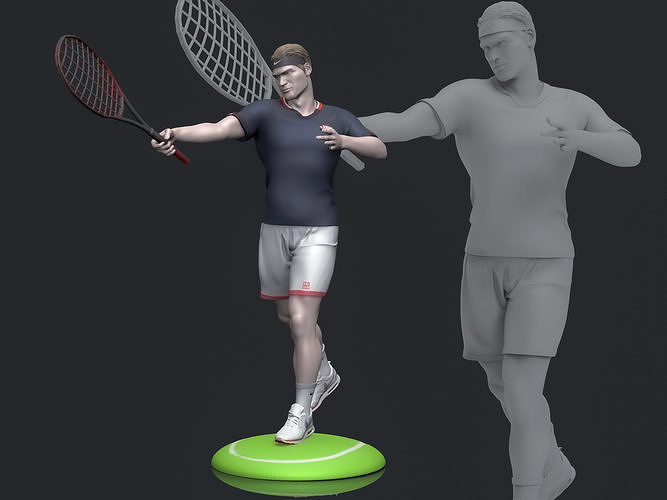 roger federer 3d printable 3 human man character male tennis sport trophy goat lengend portrait fed ex rolex roland garros wimbledon atp athlete art backhand bust sculptures 3D print model - Mito3D