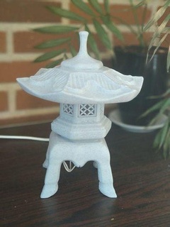 rokkaku yukimi 3d impresión japonés latern jardín lago casa bricolaje diy tradicional linterna lampara Roca Asia Buda zen arquitectura Encendiendo 3d print model - Mito3D