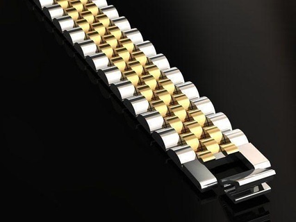 Rolex bracelet rolex or bague anneaux imprimable regarder bijou bijoux argent platine luxe mode mariage conception diamant bracelets 3d print model - Mito3D