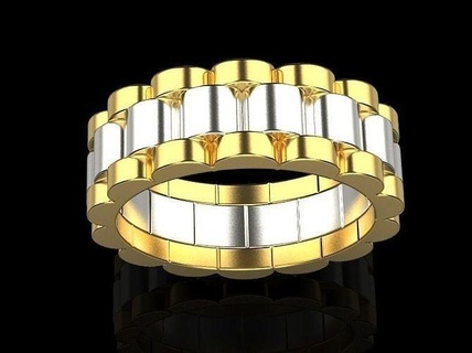 rolex takı altın yüzük boyut 19 Genişlik 6mm iş gümüş retro sterlin reklâm yazdırılabilir mücevher düğün nişan platin elmas moda parlak güzellik yüzükler 3d print model - Mito3D