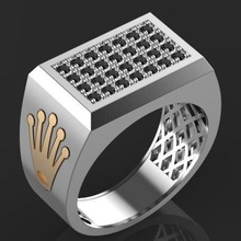 rolex hombre anillo joyería joya oro plata Moda belleza manring imprimible diamante Boda compromiso enganchar platino libra esterlina anillos 3d print model - Mito3D