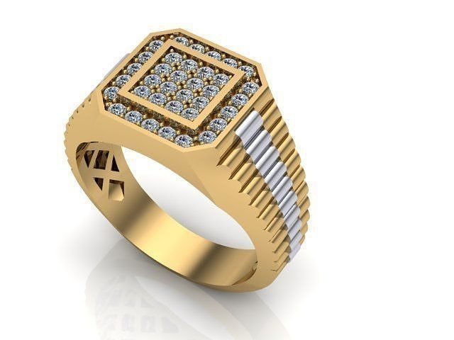 rolex uomini squillare 13 gioielleria oro orologio gioiello diamante svizzero moda anelli 3D print model - Mito3D