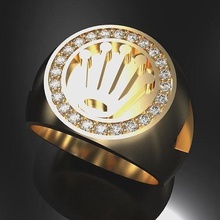 rolex anel diamantes homens joalheria 3d cafajeste impressão matriz rinoceronte ouro argolas moda beleza Projeto prata mensring Daimondring masculino 3d print model - Mito3D