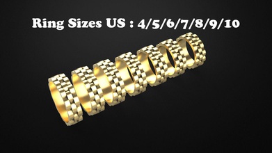 rolex de tamaño anillo nosotros 4 10 la joyería oro plata gem moda belleza suiza impresión printible el diamante rico venta los anillos joya 3d print model - Mito3D