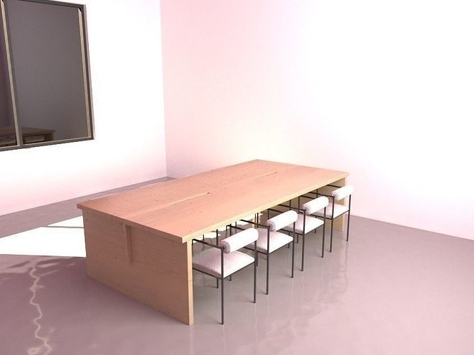rouleau chair table ensemble meubles chaise contemporain intérieur minimaliste maison 3D print model - Mito3D