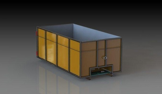 rodar basura compartimiento fabricación diseño sólido Ingenieria soldadura casa 3d print model - Mito3D