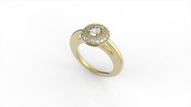 rollover halo anello di diamanti diamante oro gemma gioielli anelli 3d print model - Mito3D