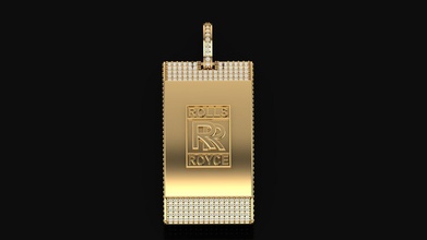 rolls royce pendant 3d print model diamond printable free download gold silver ring necklash jewelry pendants 3d print model - Mito3D