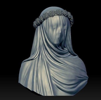 roma dama estatua busto retrato hembra paño pañería clásico figura cabeza cara mujer decoración joyería joya mármol escultura Arte esculturas 3d print model - Mito3D