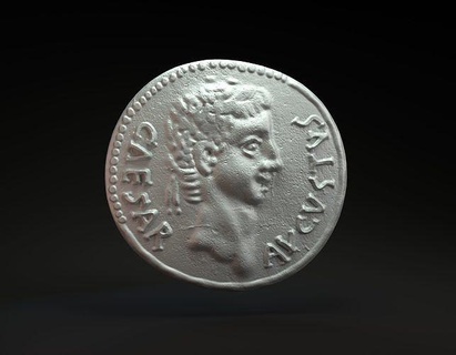 romano moeda imperador augusto pretendido 3d impressão dinheiro Tesouro antigo Antiguidade imprimível banco arte esculturas 3d print model - Mito3D