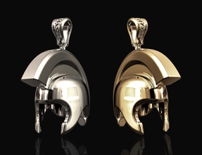 roman helmet pendant jewelry 3d printable stl pendants silver gold platinum women men sterling fashion 3d print model - Mito3D