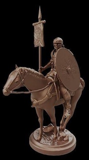 roman horseman aquila soldier military standard army bearer horse rider armor weapons historical games toys board equites legionnaire 3d print model - Mito3D